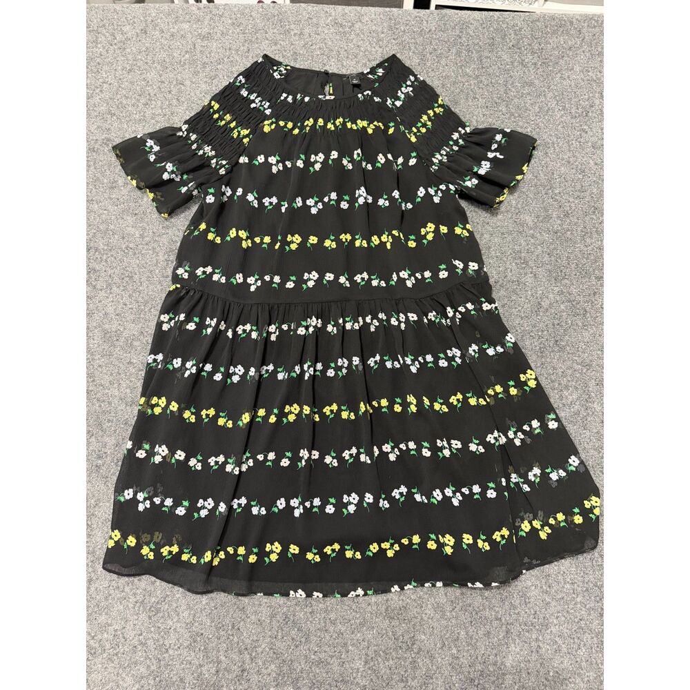 Ann Taylor Petite Black Floral Dress. Size Large Petite.